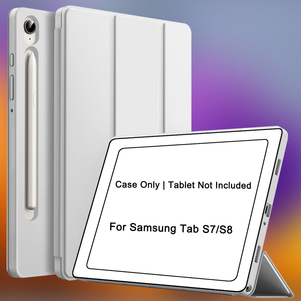 Case for Samsung Galaxy Tab A9 Plus 11-Inch 2023 (SM-X210 SM-X215), for Tab A9/A8/A7 Lite/S7/S8/S9/S10 FE, Soft Smooth Back Protective Cover, Lightweight, Scratch-Resistant, Anti-Slip, Foldable Stand, Auto Sleep/Wake Function