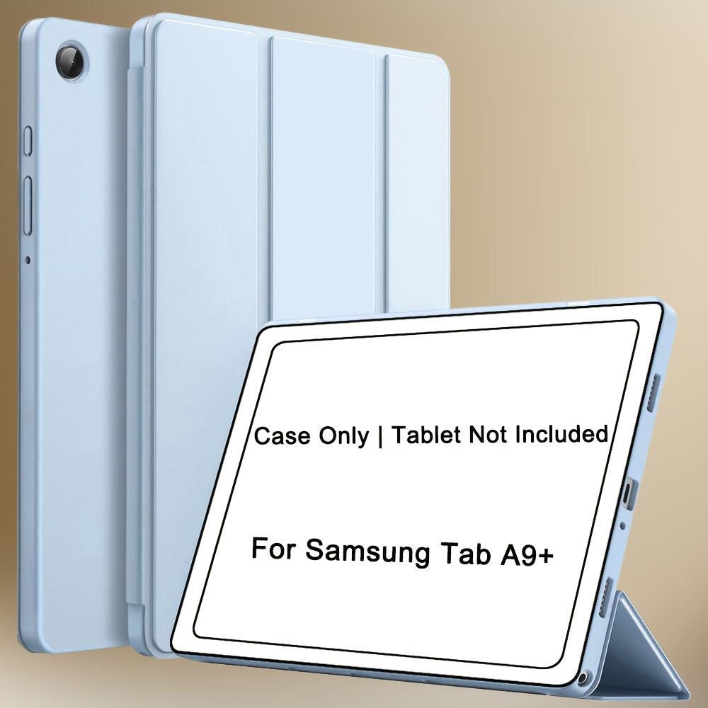 Case for Samsung Galaxy Tab A9 Plus 11-Inch 2023 (SM-X210 SM-X215), for Tab A9/A8/A7 Lite/S7/S8/S9/S10 FE, Soft Smooth Back Protective Cover, Lightweight, Scratch-Resistant, Anti-Slip, Foldable Stand, Auto Sleep/Wake Function