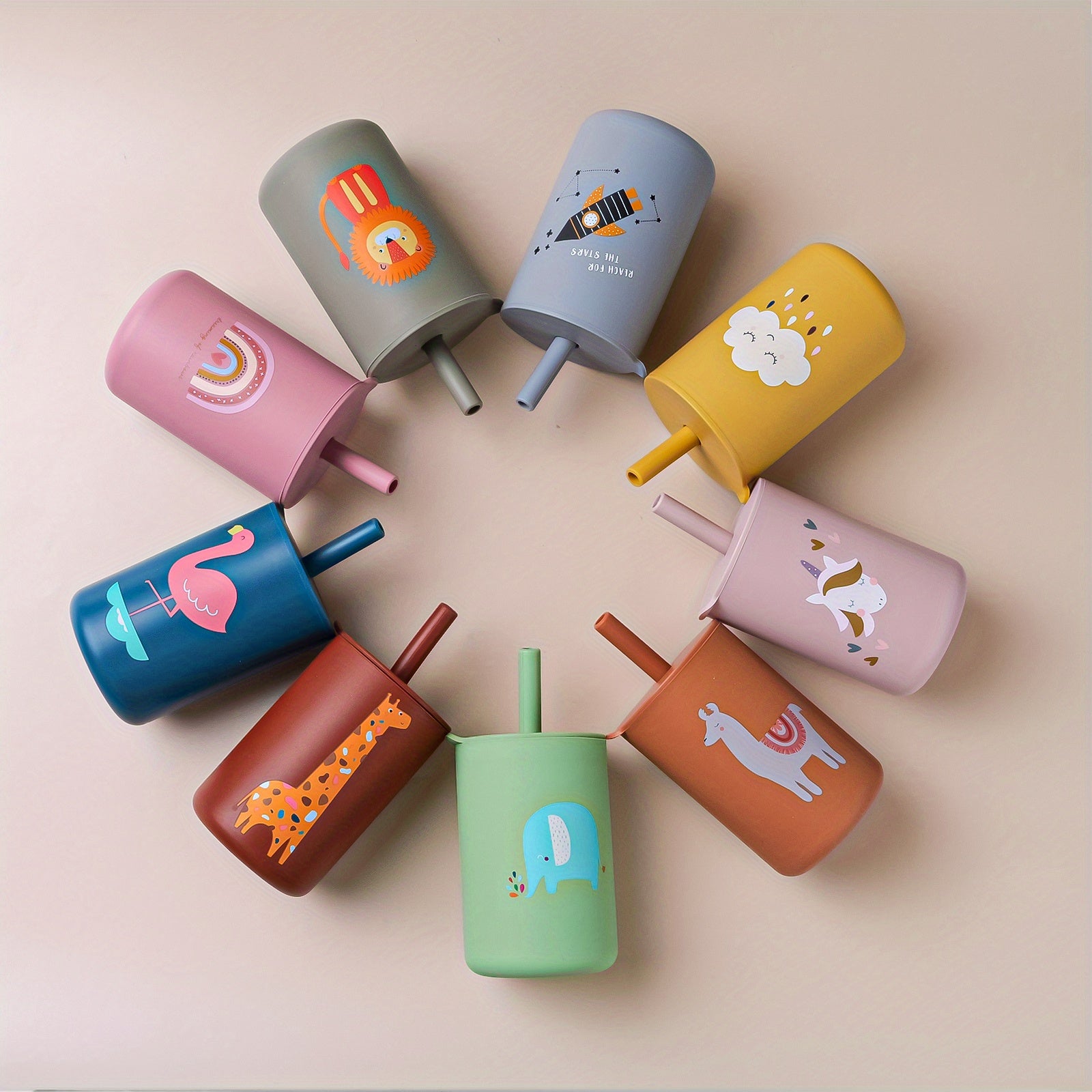 TYRY.HU 6oz Mini Water Cup for Kids - Portable, Unbreakable Silicone Training Cup with Straw & Lid, Food Grade, Ideal for Toddlers & Beginners, Perfect for Thanksgiving & Christmas Gifts, Water Cup For Kids