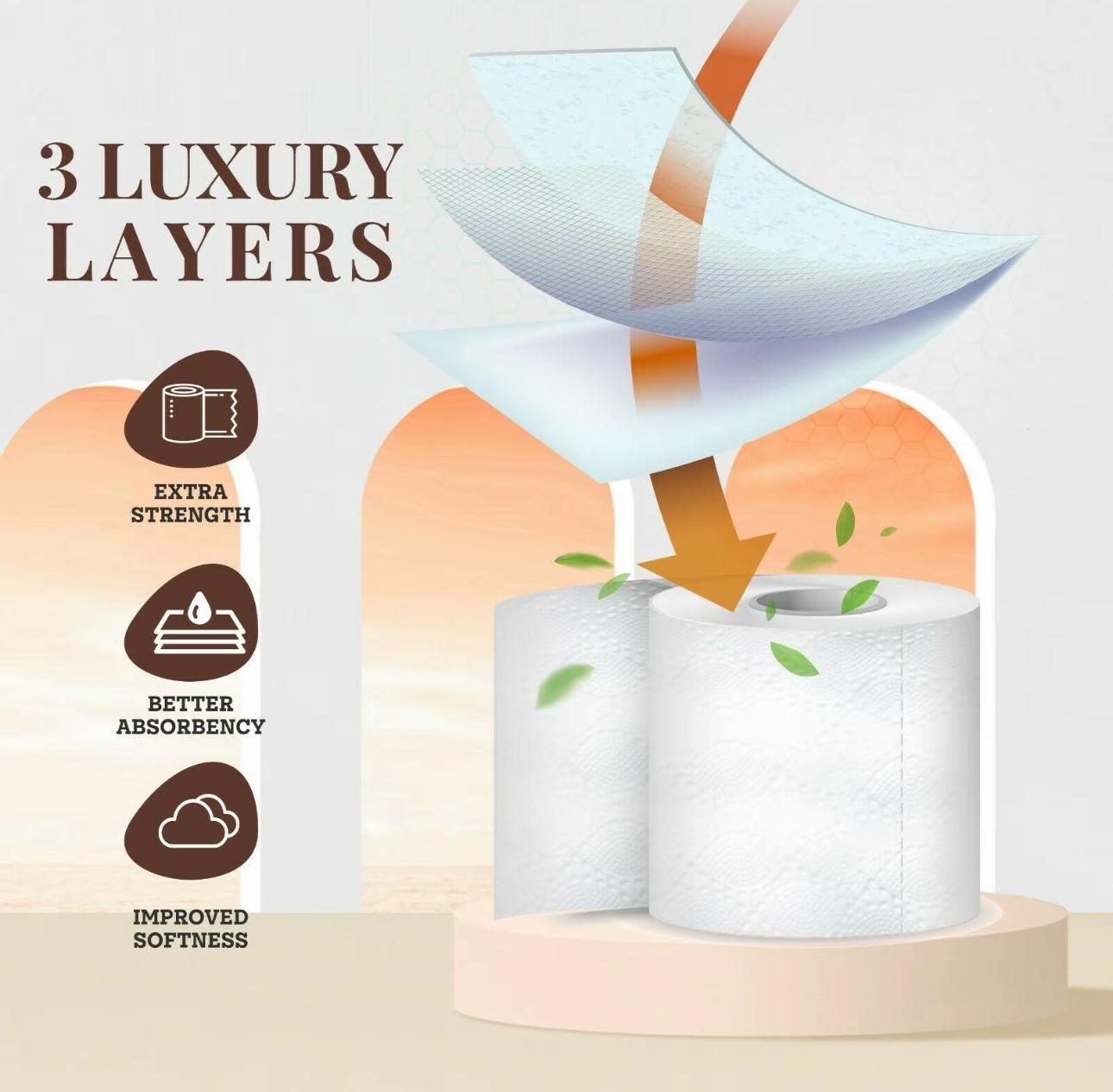 Freedom Inspiration 45 Luxury Toilet Rolls - 3-Ply Shea Butter Fragrance, Hygienic Comfort, Disposable Cleaning Sheets Pack Scented Tissue Wipes