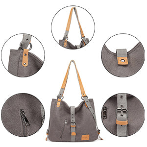 Women's Convertible 3-in-1 Backpack - Anti-Theft Canvas Shoulder Bag & Crossbody Rucksack for Travel, College & Daypack