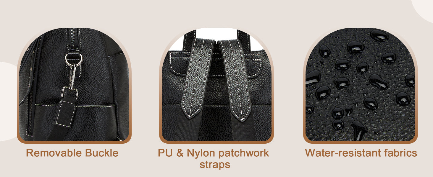 Miss Lulu Women's Anti-Theft PU Backpack, Large Capacity Convertible Shoulder Bag for School, Work, Travel & Daily Use, Multi-Po