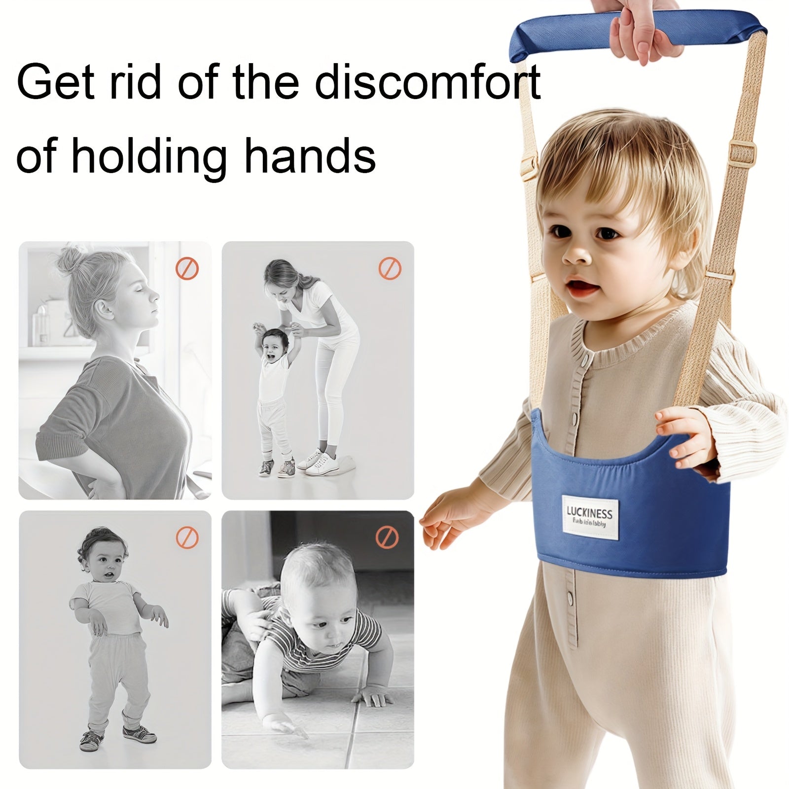 1Pack Handheld Early Walking Aid with Anti-Slip Traction Straps - Durable Polyester Harness for Infants, Teething, and Toddlers - Reduces Falls & Improves Coordination - Ideal Baby Learning Tool, Toddler Walking Aid, Secure F