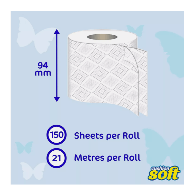 Toilet Tissue 108 Rolls Cushion Soft Quilted. Embossed 2-Ply Toilet Paper. Strong, Unscented, Responsibly Sourced. Bulk Pack