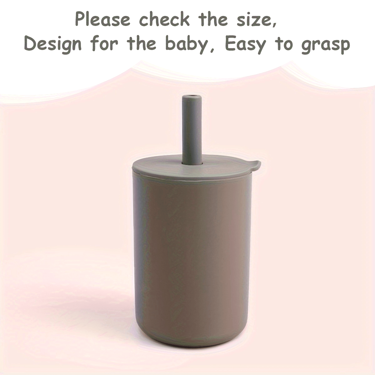 1-Pack Water Bottle Baby Soft Water Straw Cup Feeding Cup, Food Grade Silicone, Unbreakable, Easy Grip, Leak Proof, Reusable, Machine Washable, with Silicone Sippy Straw, for Baby, Camping, Outdoors