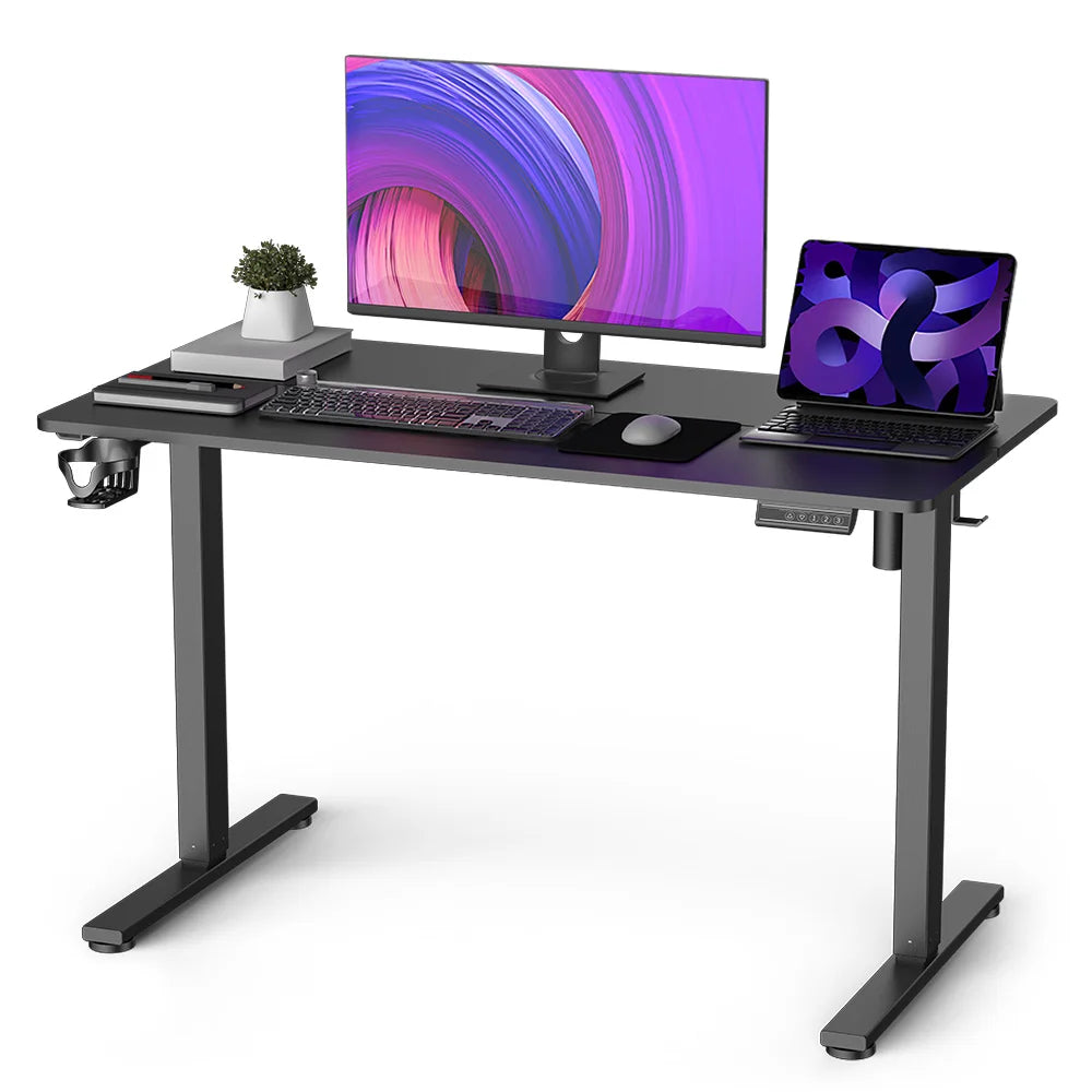 Electric Standing Desk, Sit Stand Table Height Adjustable Desk with Memory Smart Pannel for Home Office 120*60cm