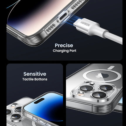 OkeyWOW UGREEN magnetic shockproof TPU case for iPhone 16 and 16 Pro Max with MagSafe compatibility, showing the protective design.