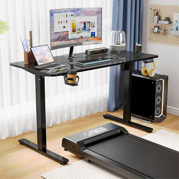 Electric Standing Desk, Sit Stand Table Height Adjustable Desk with Memory Smart Pannel for Home Office 120*60cm