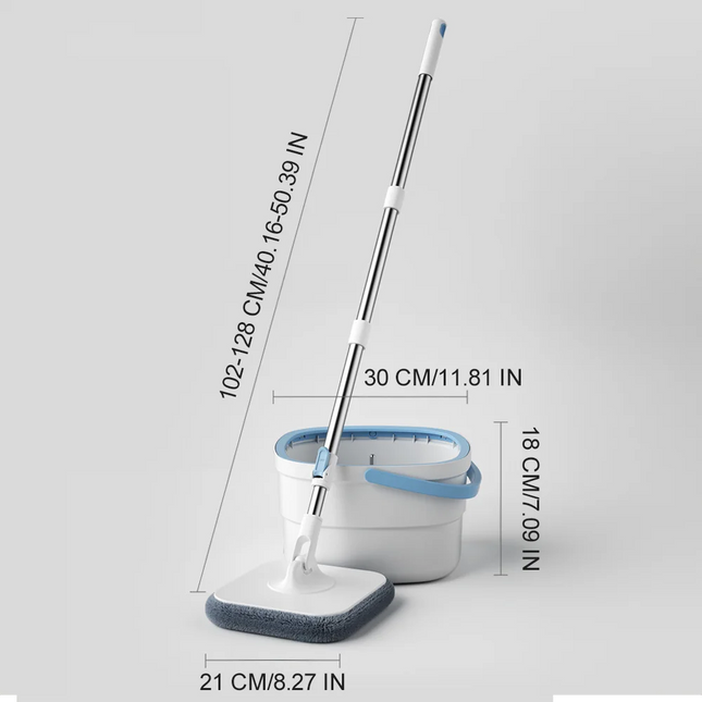 OKEYWOW 360 Spin Mop bucket and household mop set with quick squeeze mechanism for efficient floor cleaning and water absorption.