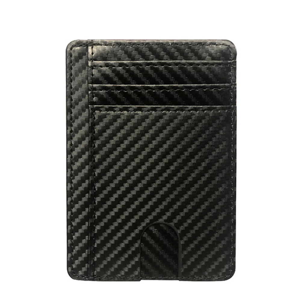 Men Anti-scan Leather Slim ID Credit Card Holder Thin RFID Blocking Small Wallet