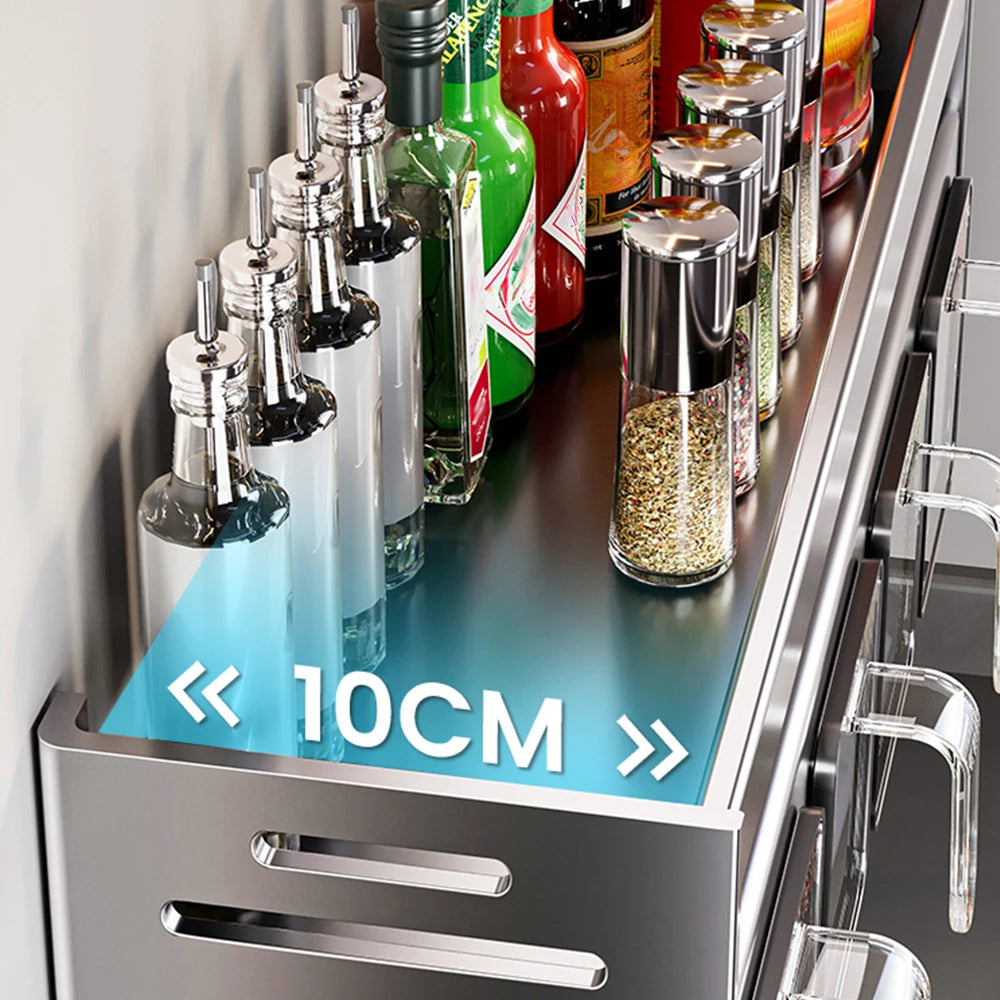 Multi-Functional Kitchen Spice Rack Storage Organizador for Cabinets Punch-free Wall Home Decor Countertop Home Decor