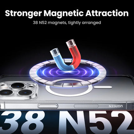 OkeyWOW UGREEN magnetic shockproof TPU case for iPhone 16 Pro Max with MagSafe cover showing textured black design