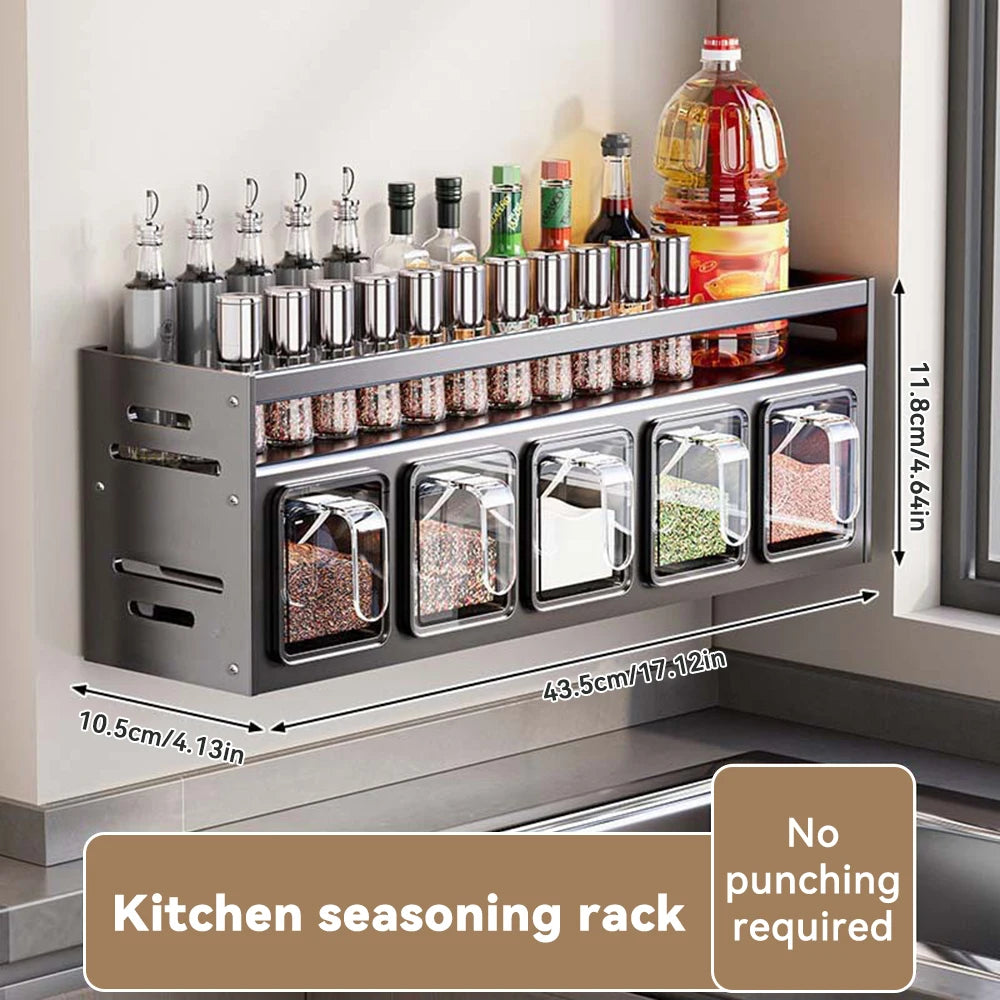 Multi-Functional Kitchen Spice Rack Storage Organizador for Cabinets Punch-free Wall Home Decor Countertop Home Decor