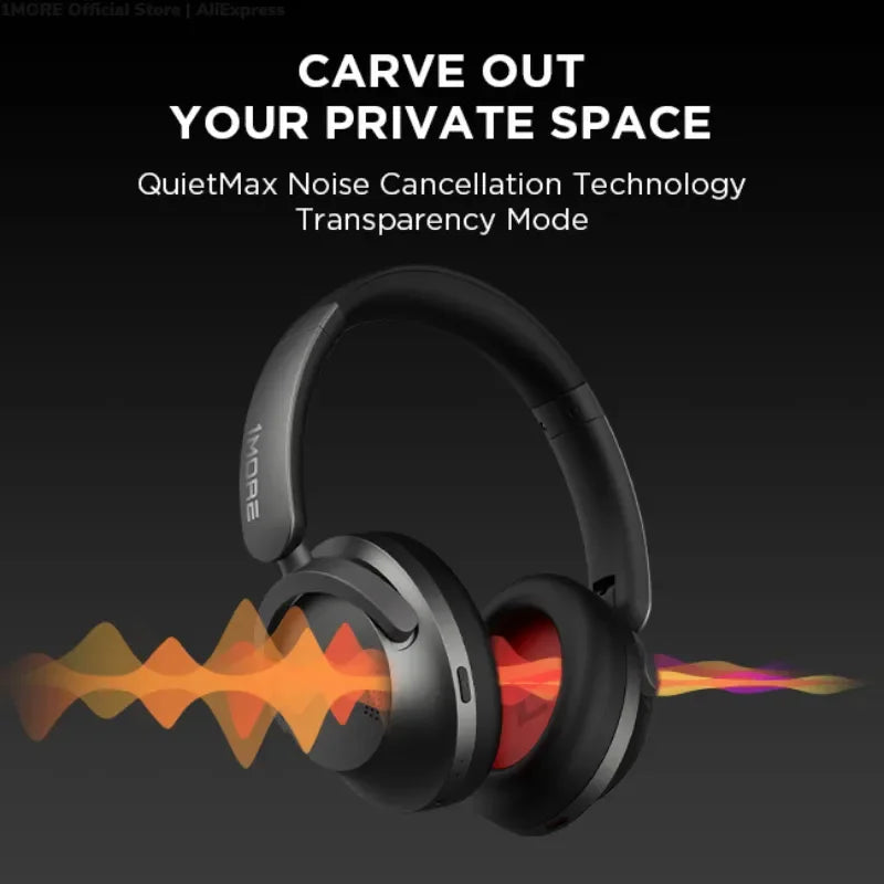 1MORE Sonoflow HC905 Wireless Bluetooth Active Noise Cancelling Headphones: Experience Hi-Res LDAC audio with 70H battery life. Connect 2 devices simultaneously with 5 built-in microphones for clear calls.