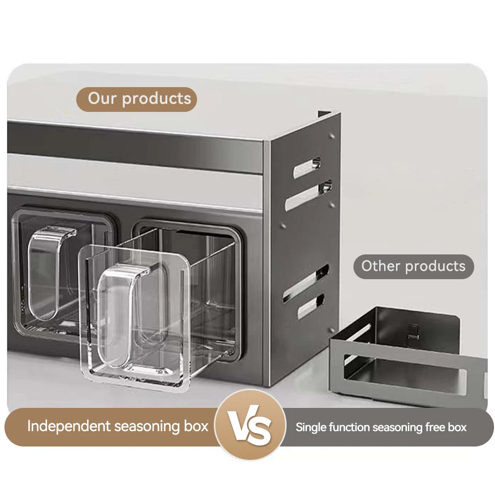Multi-Functional Kitchen Spice Rack Storage Organizador for Cabinets Punch-free Wall Home Decor Countertop Home Decor