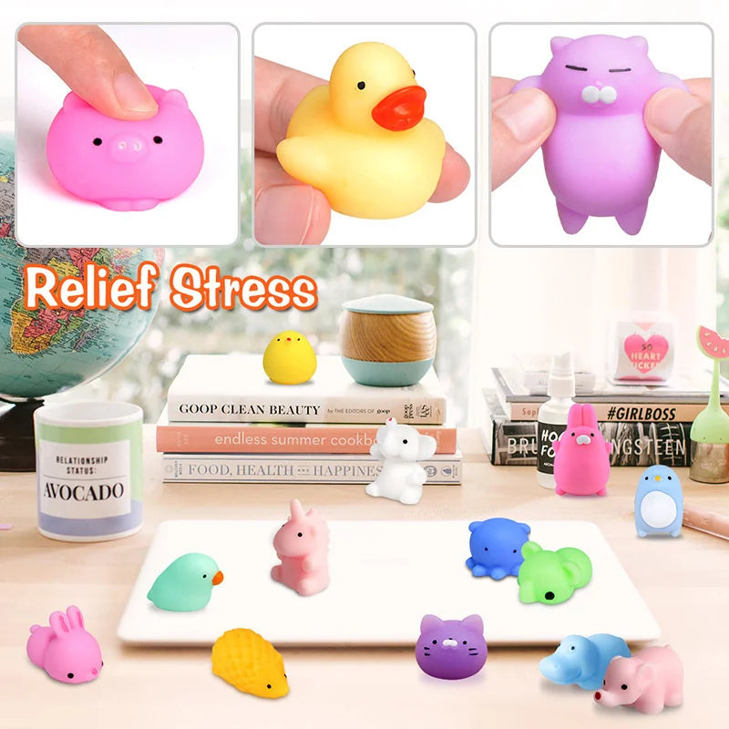 50-5PCS Kawaii Squishies Mochi Animal Squishy Toys: Antistress Ball Squeeze Party Favors for Kids, Stress Relief Birthday Gifts