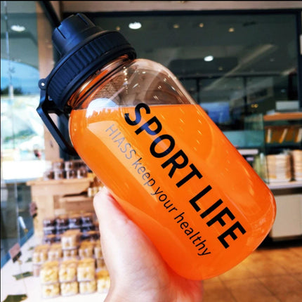 OkeyWOW YOMDID glass water bottle for camping and hiking, eco-friendly, portable sports drink bottle with a secure lid and clear design.
