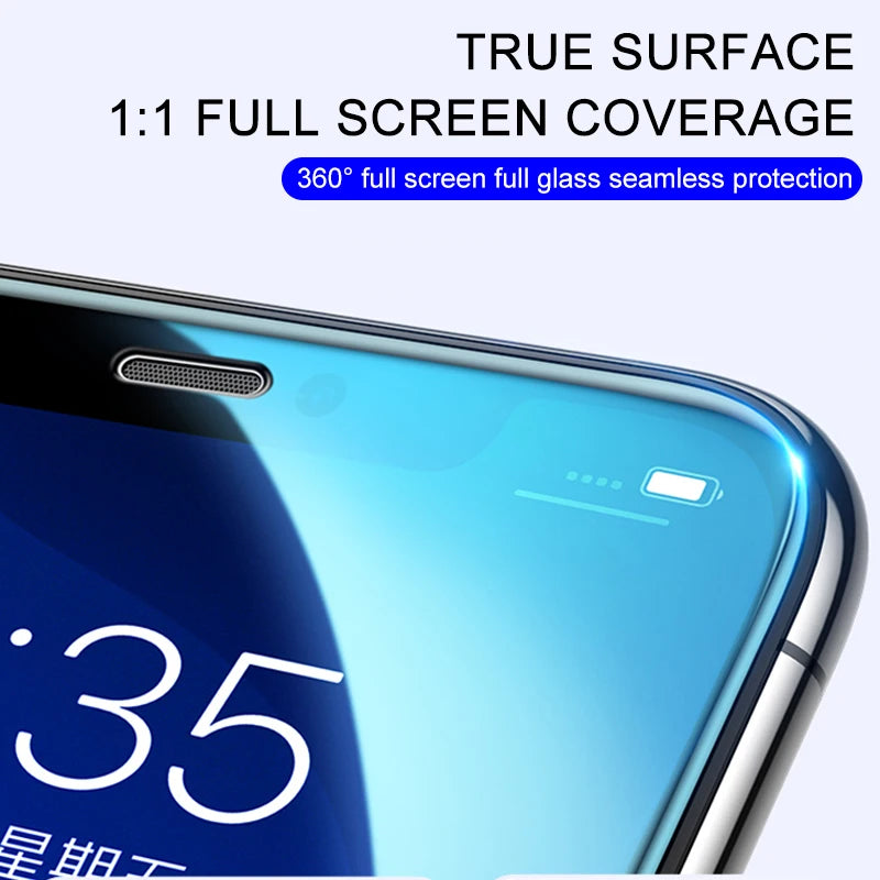 3Pcs 30D Tempered Glass Screen Protector Set for iPhone 13, 14, 12, 11, 15 Pro Max, XS, XR, 7, 8 Plus: Full Protective Coverage for Your Device's Screen