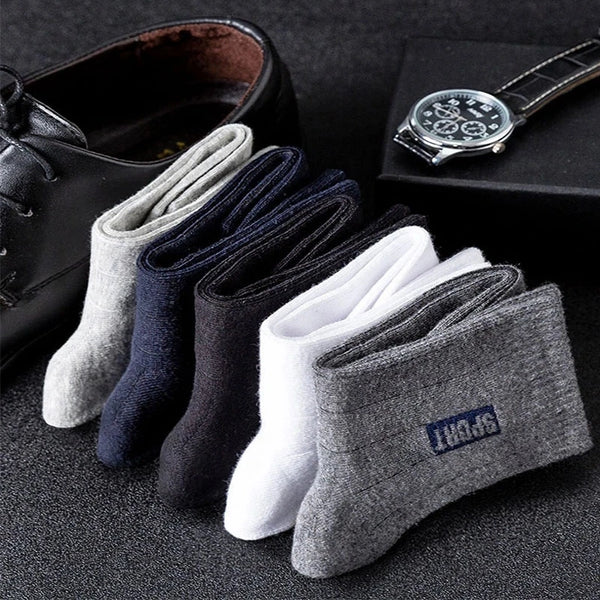 20Pcs=10Pairs High-Quality Black Cotton Socks: Breathable, sweat-absorbent, and deodorant, ideal for business attire. Perfect as a gift for any occasion.