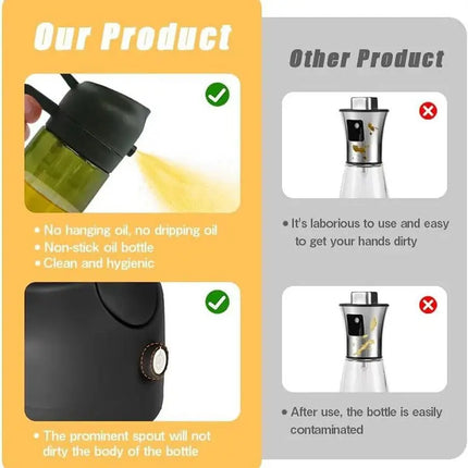 16oz Glass Oil Sprayer & Dispenser for Cooking, BBQ & Air Fryer