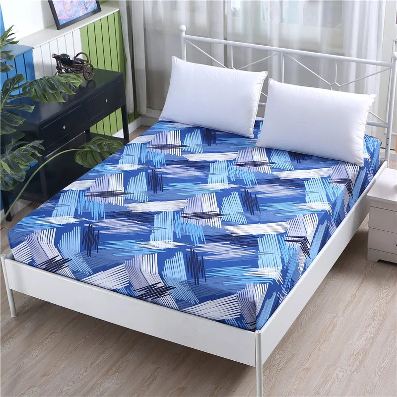 LAGMTA 1pc 100% Polyester Printed Fitted Sheet: Mattress Cover with Four Corners Elastic Band. Experience comfort and style with this durable bed sheet.