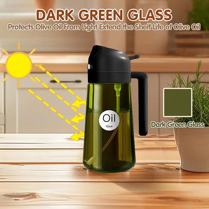 16oz Glass Oil Sprayer & Dispenser for Cooking, BBQ & Air Fryer