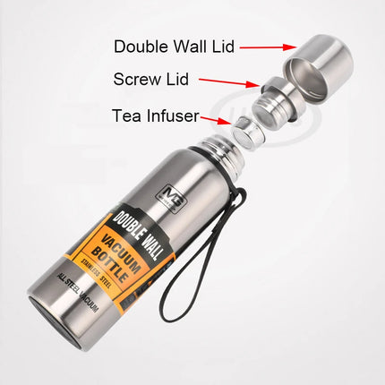 OkeyWOW UPORS stainless steel thermos flask with large capacity, vacuum insulated tumbler in 500ml to 1500ml sizes, portable and durable.