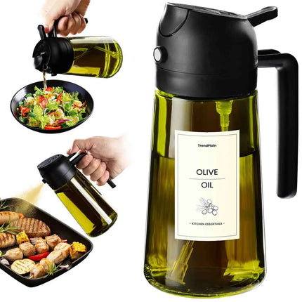 16oz Glass Oil Sprayer & Dispenser for Cooking, BBQ & Air Fryer