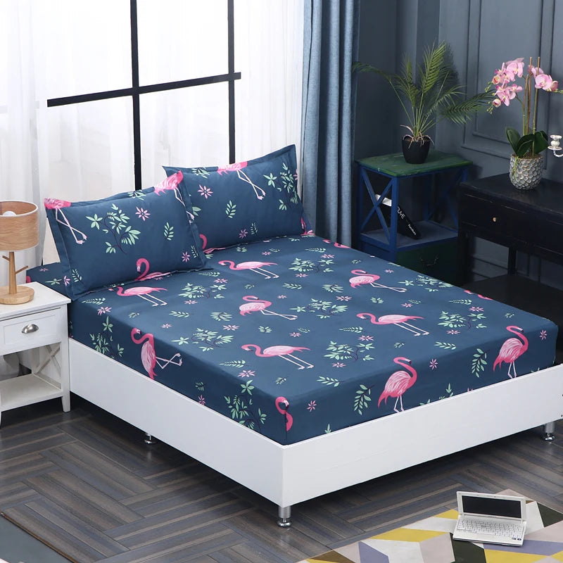 LAGMTA 1pc 100% Polyester Printed Fitted Sheet: Mattress Cover with Four Corners Elastic Band. Experience comfort and style with this durable bed sheet.