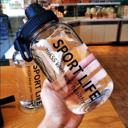 OkeyWOW YOMDID glass water bottle for camping and hiking, eco-friendly reusable sports drink bottle with leak-proof lid
