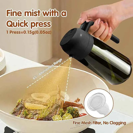 16oz Glass Oil Sprayer & Dispenser for Cooking, BBQ & Air Fryer