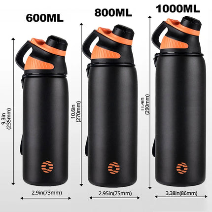 OkeyWOW FEIJIAN LKG stainless steel vacuum flask with double wall insulation, magnetic lid, leak-proof sports water bottle.