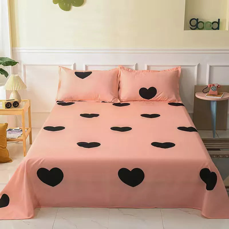 JustChic 1 Piece Cartoon Polyester Flat Bed Sheet: Aesthetic, Skin-friendly Bedspread suitable for both adults and kids. Dimensions: 250x230cm, perfect for all seasons.