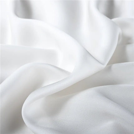 Luxury King size mulberry silk flat sheet by OKEYWOW, solid color bedding for a smooth and elegant home textile.