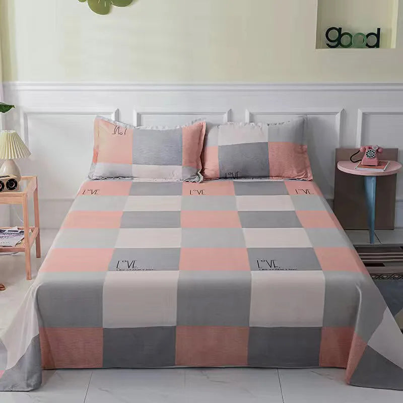 JustChic 1 Piece Cartoon Polyester Flat Bed Sheet: Aesthetic, Skin-friendly Bedspread suitable for both adults and kids. Dimensions: 250x230cm, perfect for all seasons.