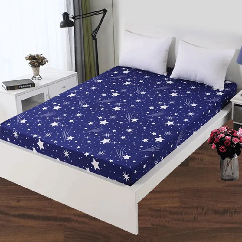 LAGMTA 1pc 100% Polyester Printed Fitted Sheet: Mattress Cover with Four Corners Elastic Band. Experience comfort and style with this durable bed sheet.