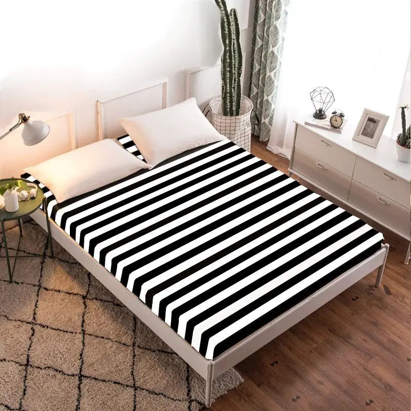 LAGMTA 1pc 100% Polyester Printed Fitted Sheet: Mattress Cover with Four Corners Elastic Band. Experience comfort and style with this durable bed sheet.