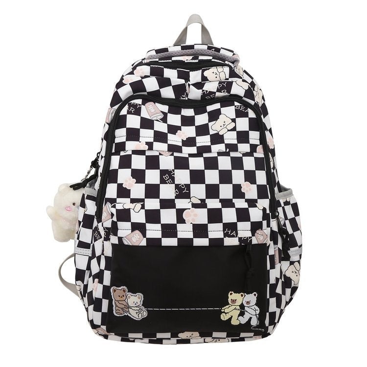 Girly And Fashion Chessboard Plaid Backpack