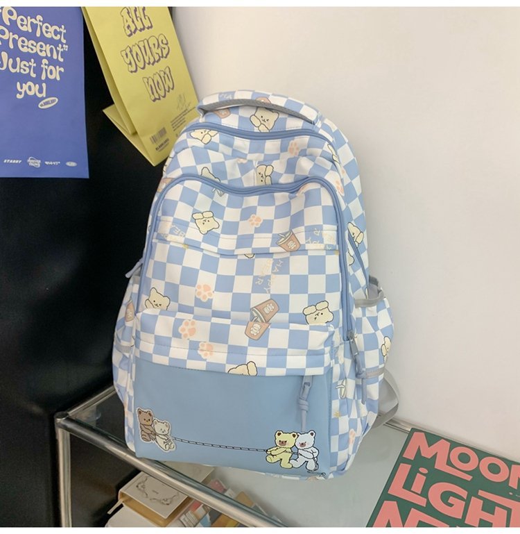 Girly And Fashion Chessboard Plaid Backpack