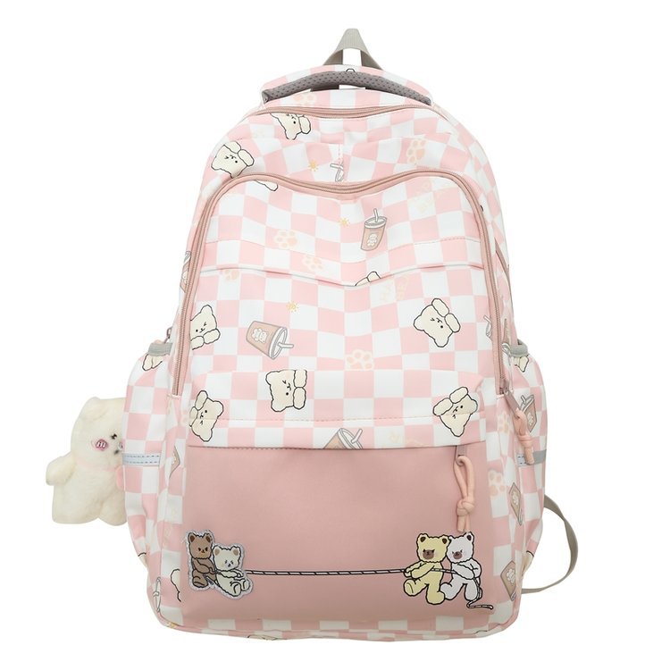 Girly And Fashion Chessboard Plaid Backpack