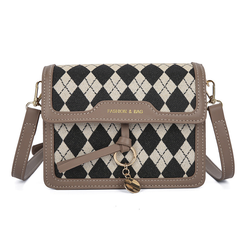 Houndstooth Pattern Large Capacity Women's Fashion Messenger Bag