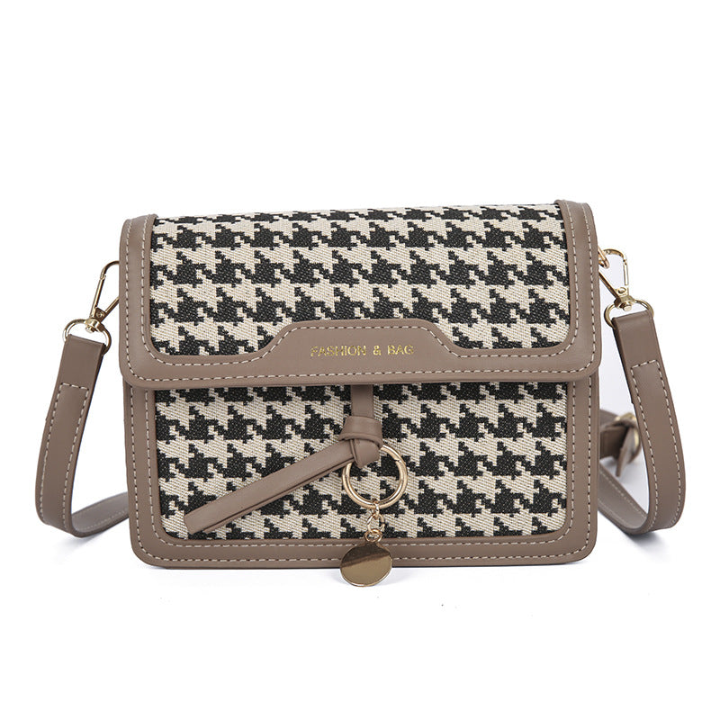 Houndstooth Pattern Large Capacity Women's Fashion Messenger Bag