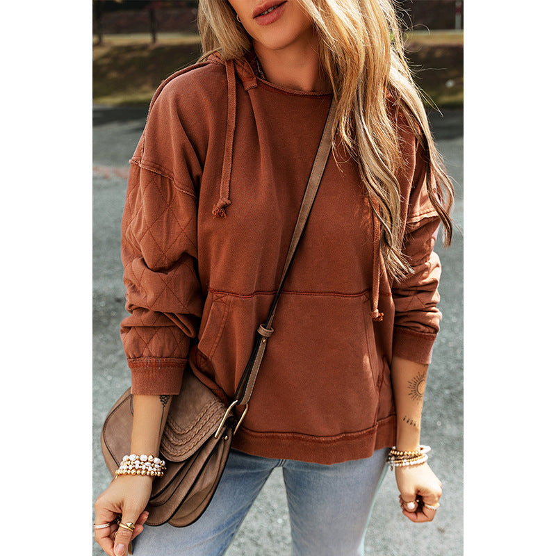 Solid Color Long Sleeve Pullover Women Casual Loose Sweatshirt