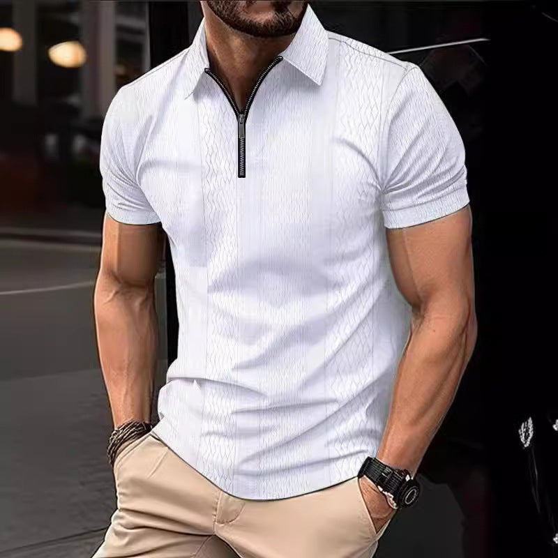 Men's Printing Lapel Button Polo Shirt