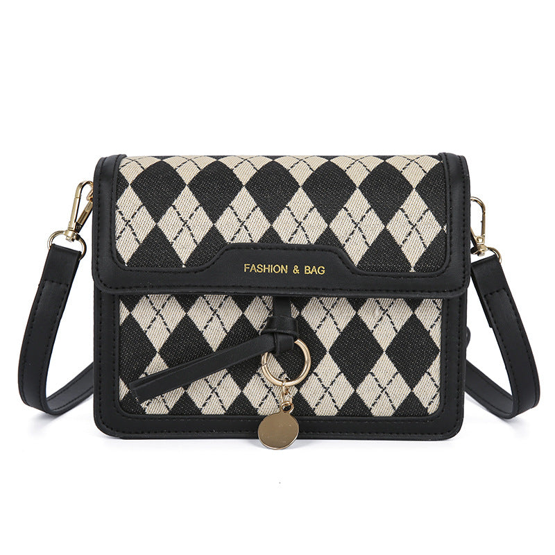 Houndstooth Pattern Large Capacity Women's Fashion Messenger Bag