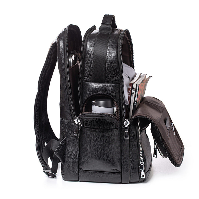 Travel Backpack Genuine Leather Men