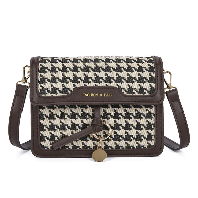 Houndstooth Pattern Large Capacity Women's Fashion Messenger Bag