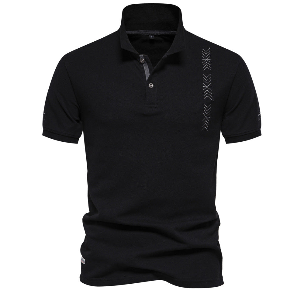 Casual Embroidered Men's Breathable Short Sleeve