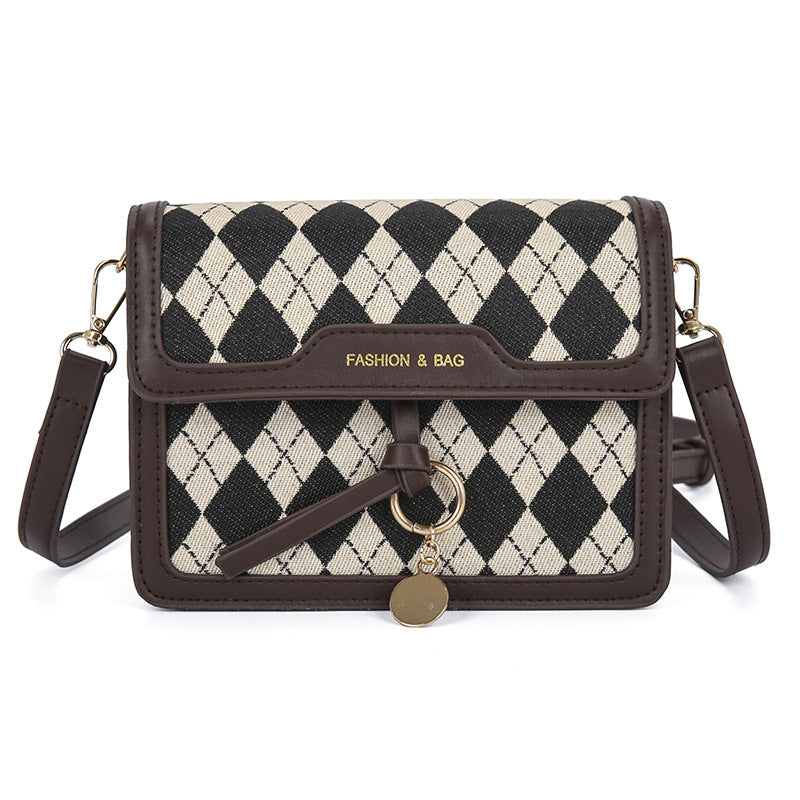 Houndstooth Pattern Large Capacity Women's Fashion Messenger Bag