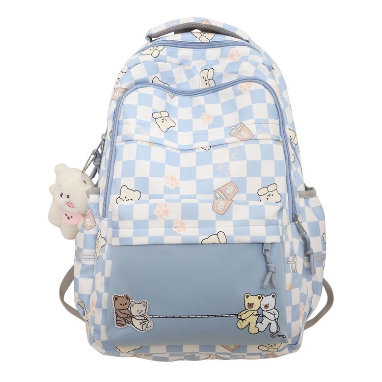 Girly And Fashion Chessboard Plaid Backpack